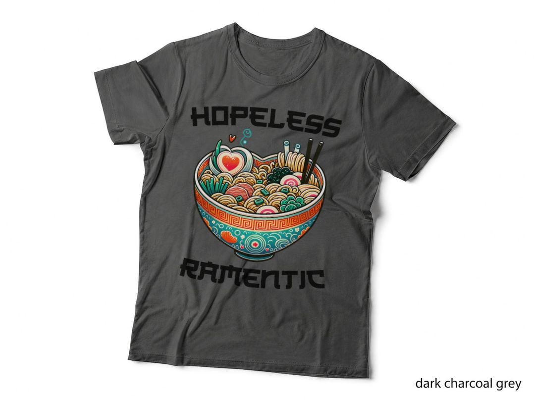 Ramen Noodle Bowl Hopeless Ramentic Funny Valentines Day T-Shirt