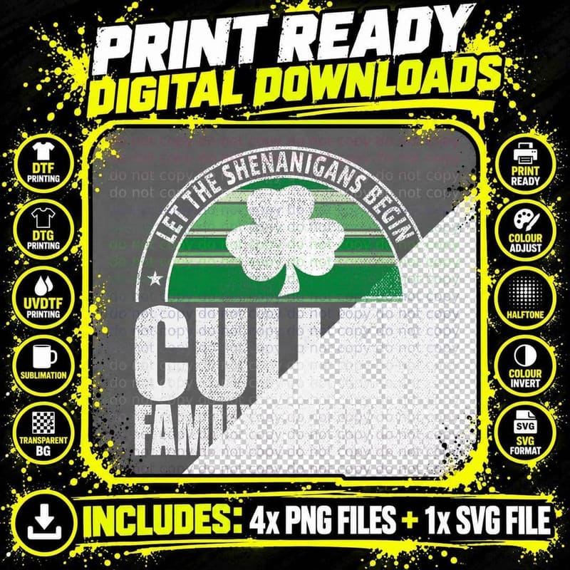 Retro Cullen Family Reunion Funny Irish T-Shirt Png SVG Digital Bundle