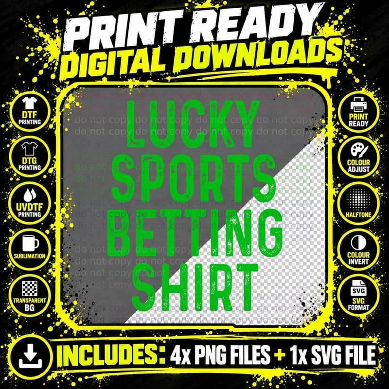 Retro Lucky Sports Betting Shirt Funny Gambling Gift Png SVG Digital Bundle
