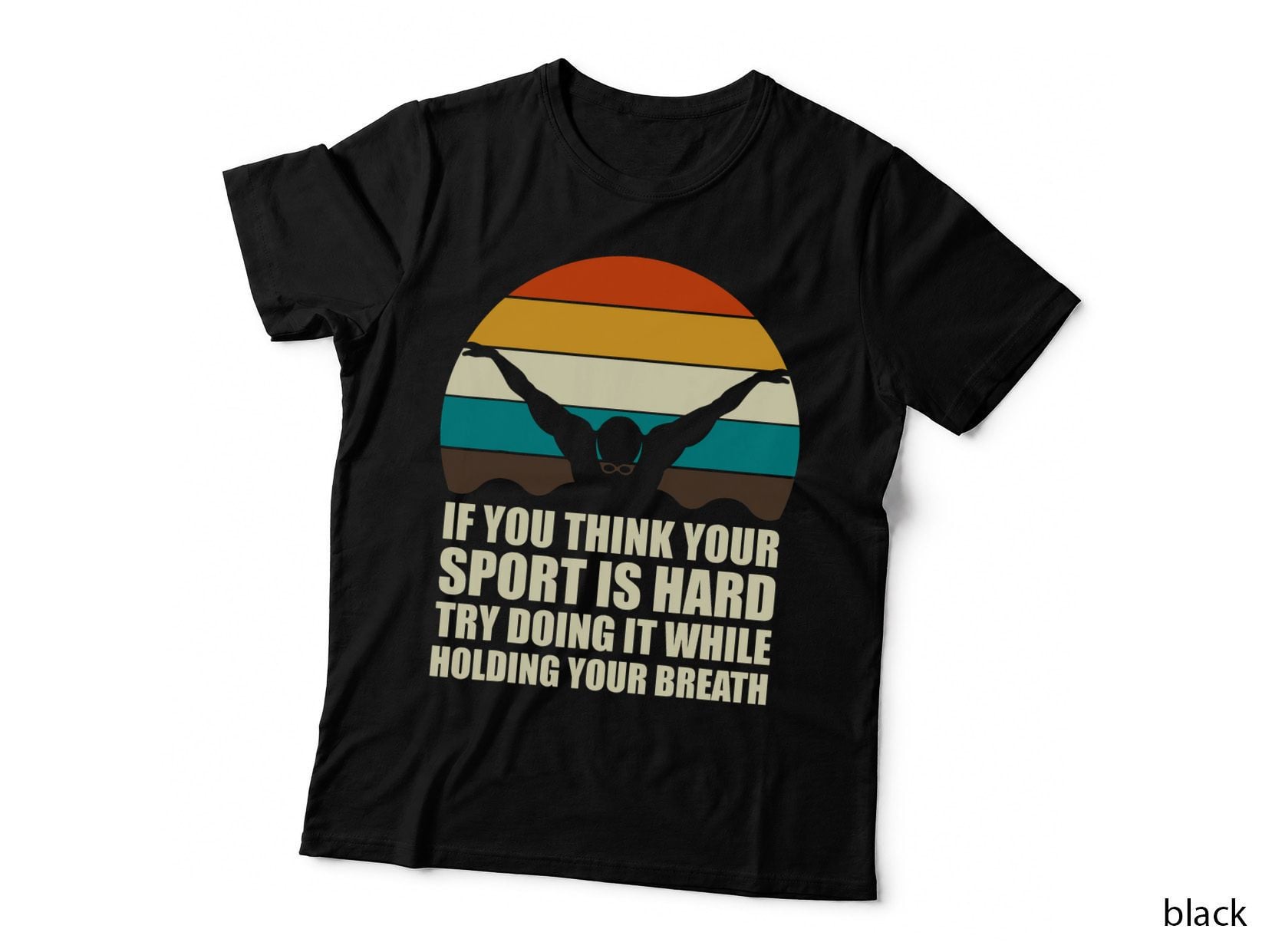 Retro Swimmer Athlete Holding Your Breath Funny Swimming T-Shirt