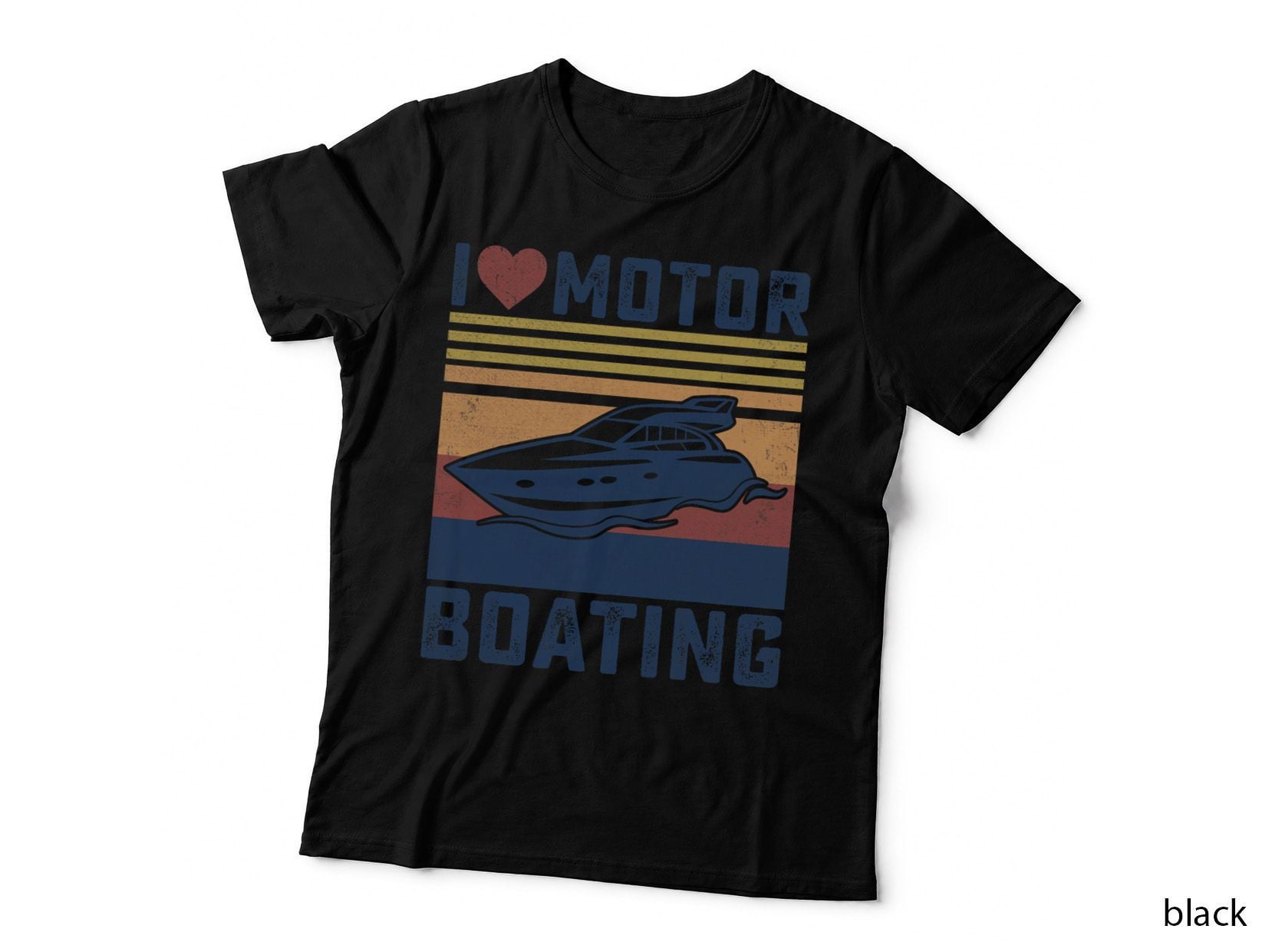 Retro Vintage Funny I Love Motor Boating Boat Captain Boater T-Shirt