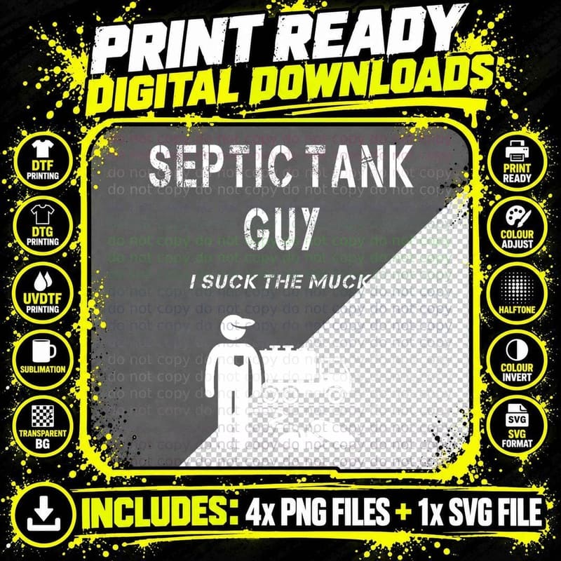 Septic Tank Shirt Service Man Gift Funny Sewage Pump I Png SVG Digital Bundle
