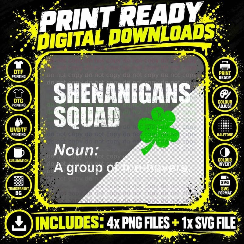 Shenanigans Squad Definition Funny Shenanigans St Png SVG Digital Bundle