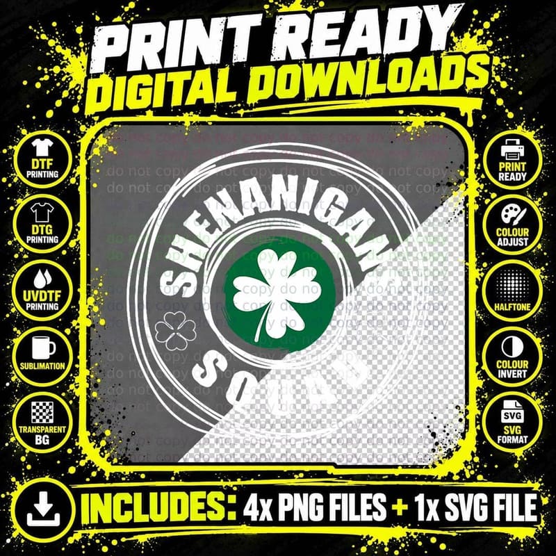 Shenanigans Squad Funny St. Patrick's Day Matching Group Png SVG Digital Bundle