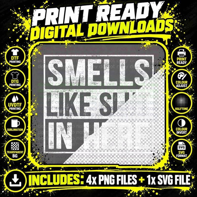 Smells Like Slut in Here Offensive Funny Retro Adult Png SVG Digital Bundle