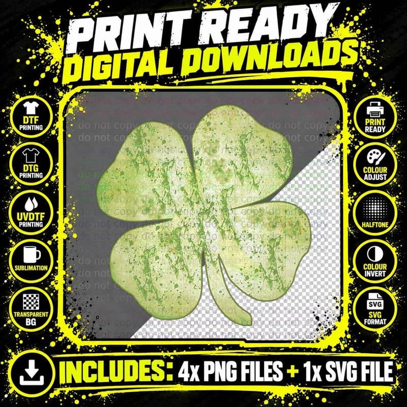 St Patricks Day Men Women Kids Irish Shamrock Clovers Png SVG Digital Bundle