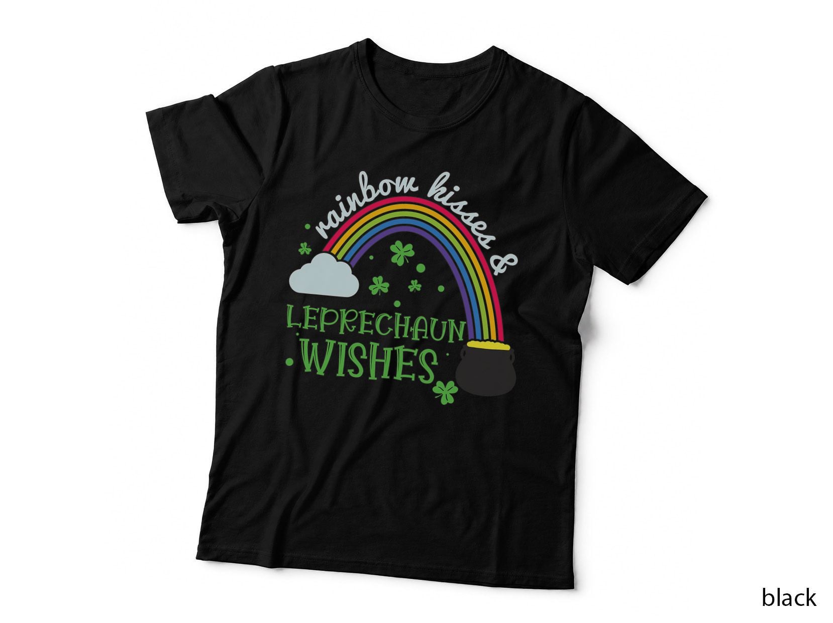 St Patricks Day Rainbow Funny Women Kids Girl T-Shirt