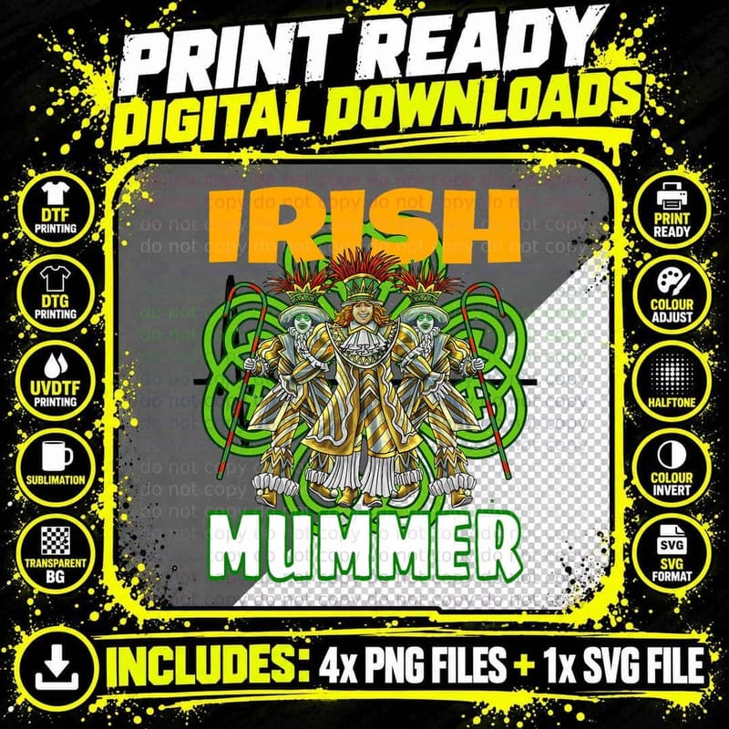 St Patricks Day Shirt Mummers Day Irish Mummer Funny Png SVG Digital Bundle