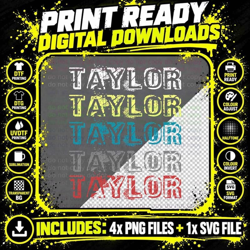 Sweat Heart Taylor Love Retro Design Funny Boys Girls Png SVG Digital Bundle