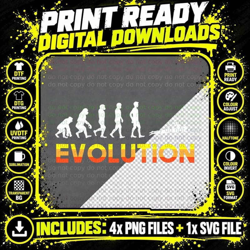 Swimming Evolution Chart Funny Swimming Enthusiast Swim Png SVG Digital Bundle
