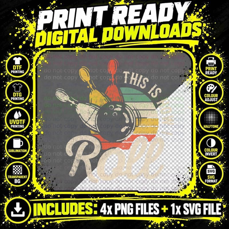 This Is How I Roll Retro Bowling Bowler Funny Gift Png SVG Digital Bundle