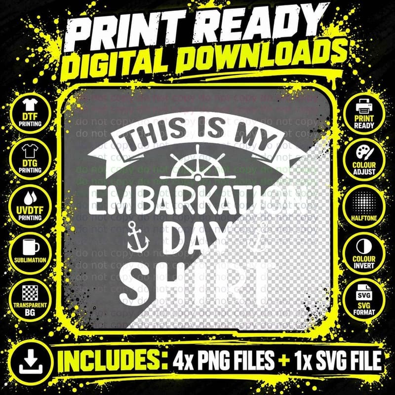 This Is My Embarkation Day T-Shirt Funny First Day of Png SVG Digital Bundle
