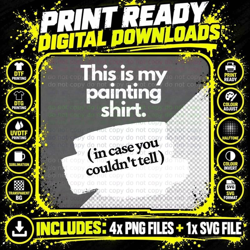 This Is My Painting Shirt in Case Funny Painter's T-Shirt Png SVG Digital Bundle