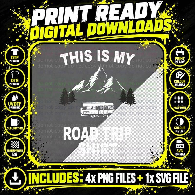 This Is My Road Trip Shirt - Funny RV Campers Trips Png SVG Digital Bundle