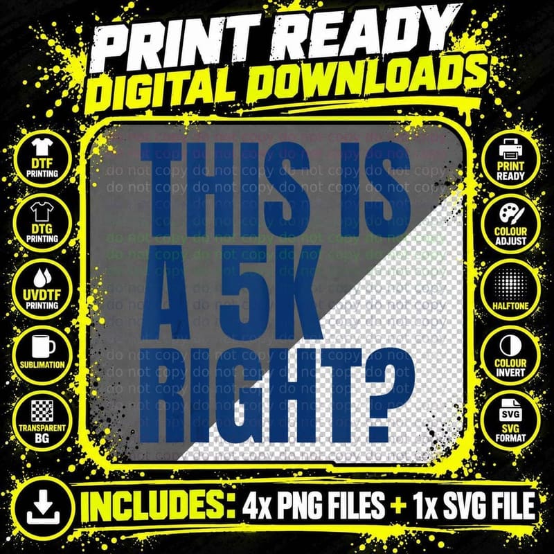 This Is a 5K Right Ultra Running Runner Funny Half Png SVG Digital Bundle
