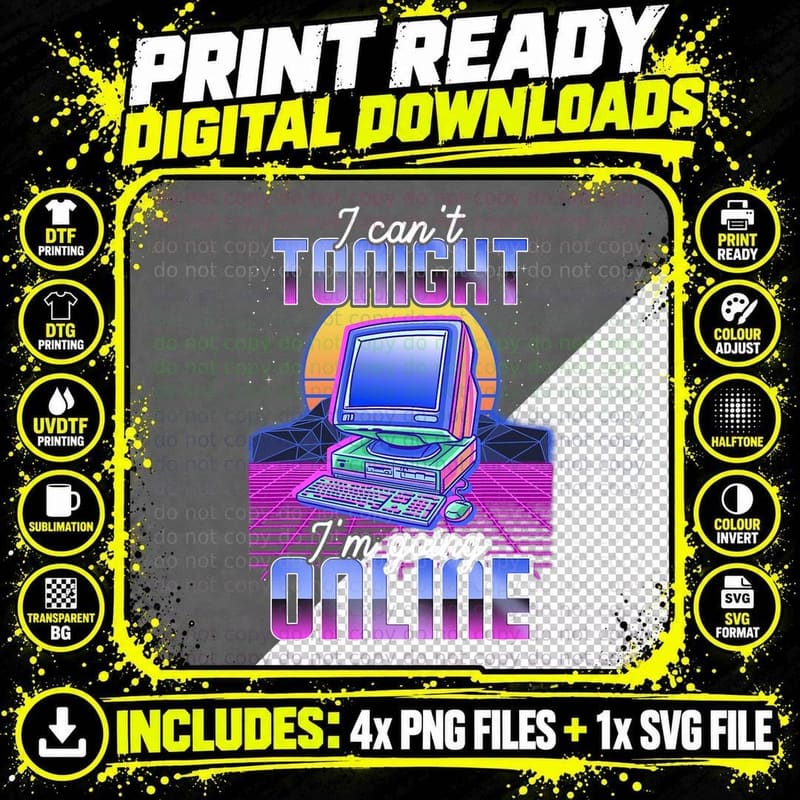 Vaporwave Funny Computer Retro Internet Culture Meme PC Png SVG Digital Bundle