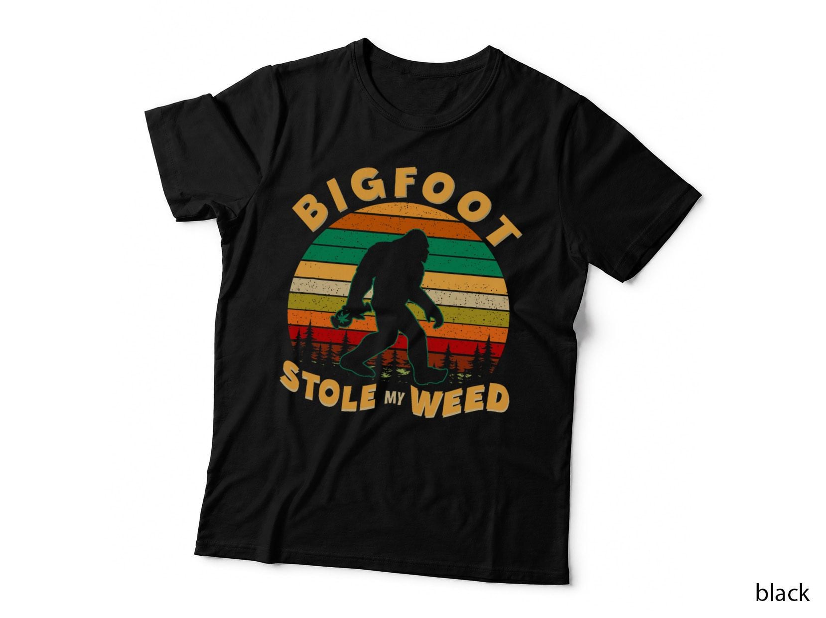 Vintage Bigfoot Stole My Weed Funny 420 Marijuana Men T-Shirt