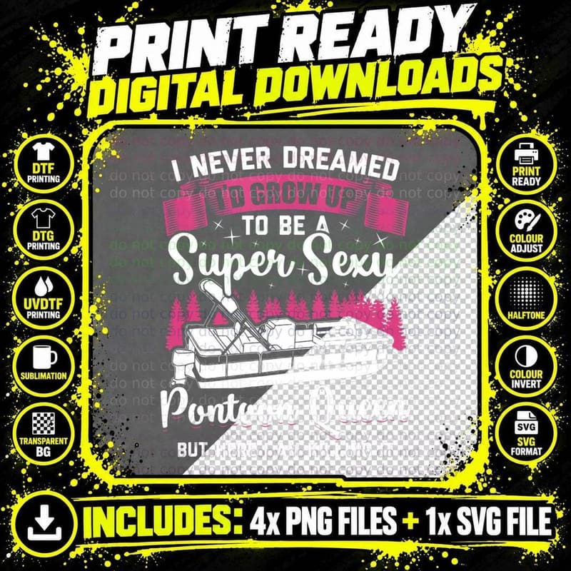 Vintage Pontoon Captain Shirt Women Funny Pontoon Queen Png SVG Digital Bundle