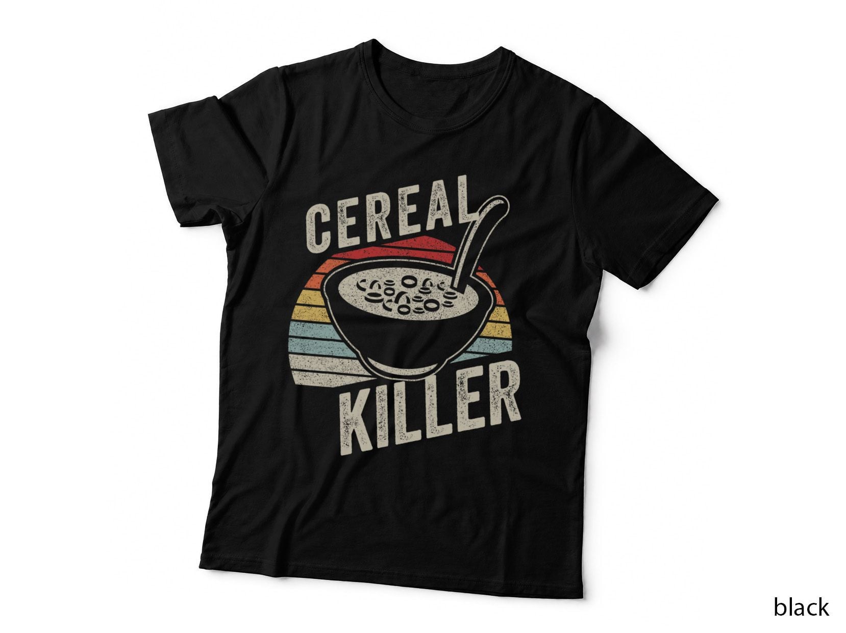Vintage Retro Cereal Killer Breakfast Brunch Food Funny T-Shirt