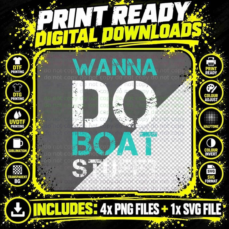 Wanna Do Boat Stuff Tanks Funny Cruise Lake Vacation Png SVG Digital Bundle