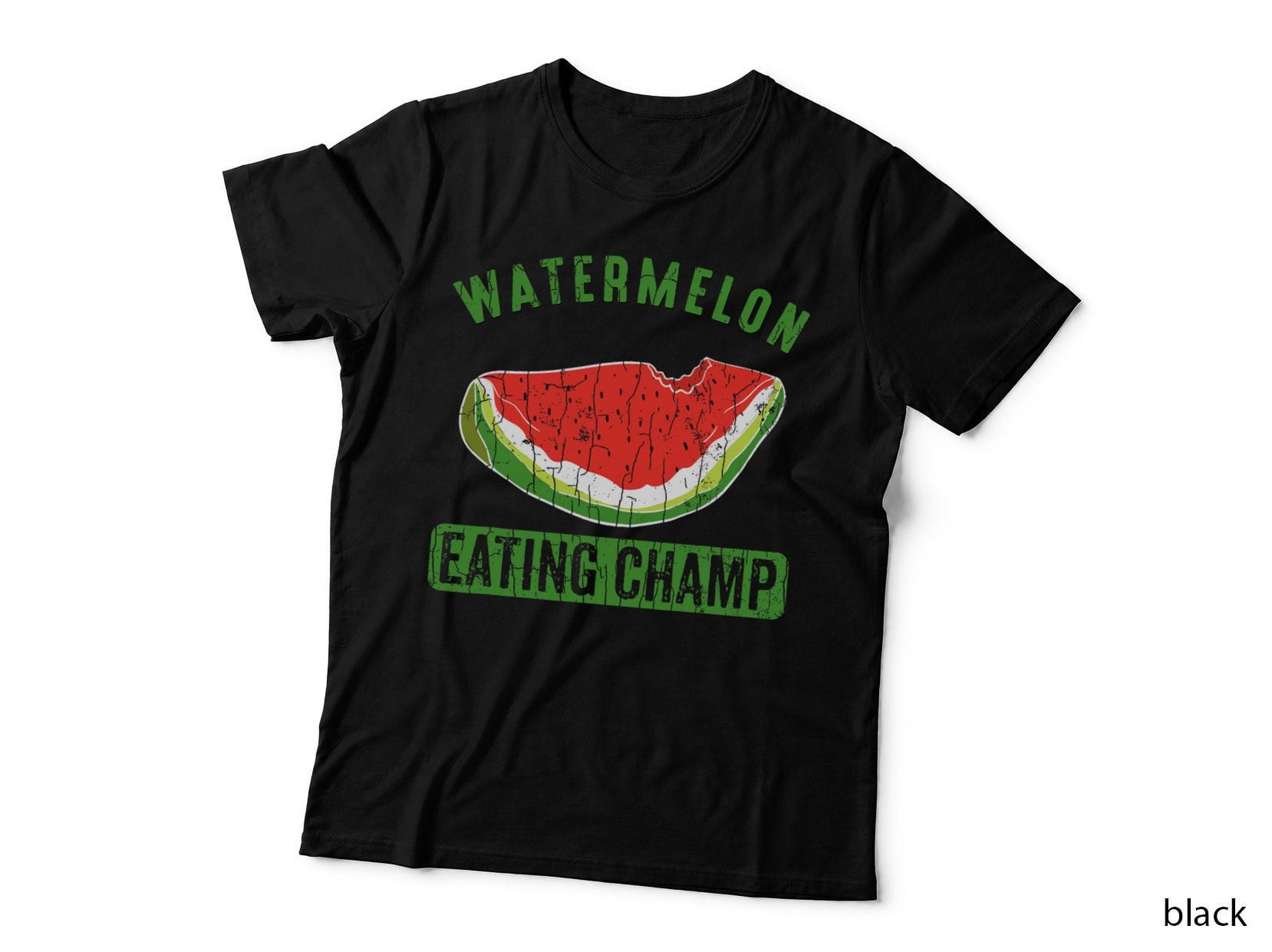 Watermelon Eating Champ Funny Summer Fruit Lover Graphic T-Shirt