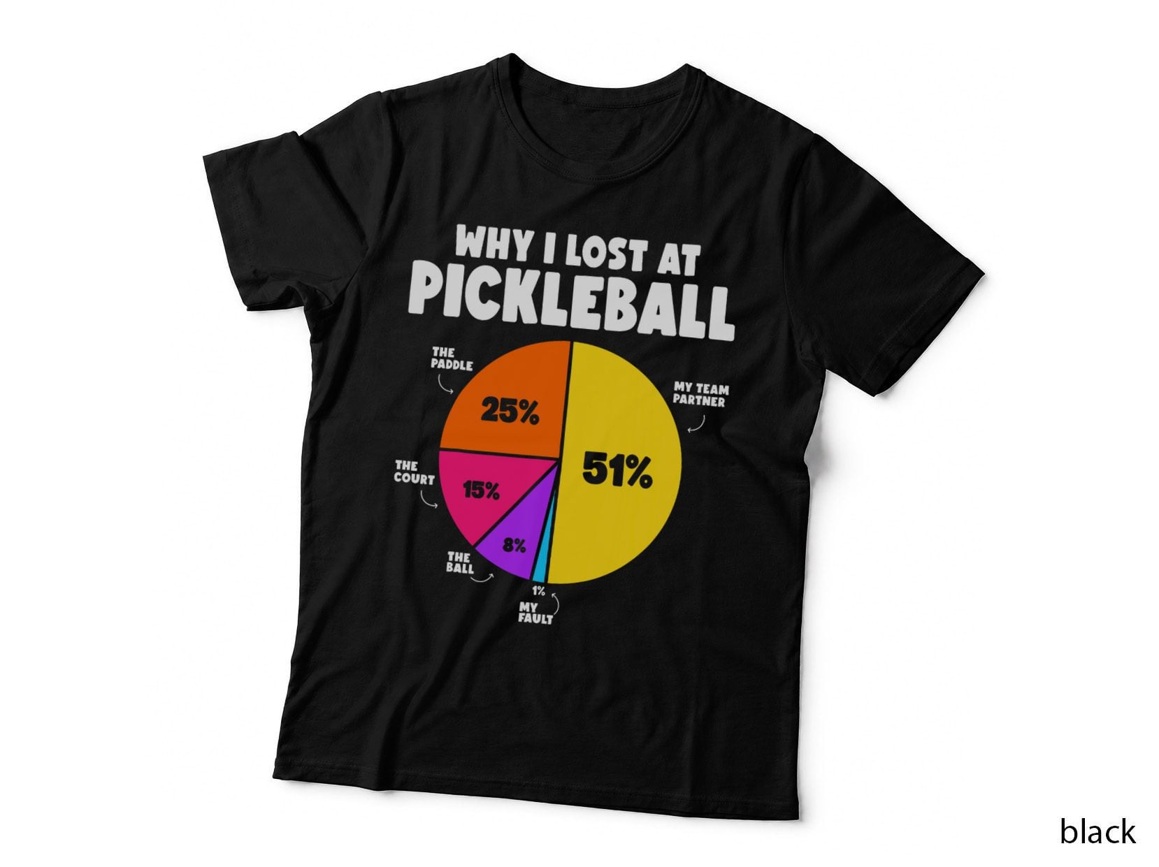 Why I Lose at Pickleball Humor Funny Pickleball Men Women T-Shirt