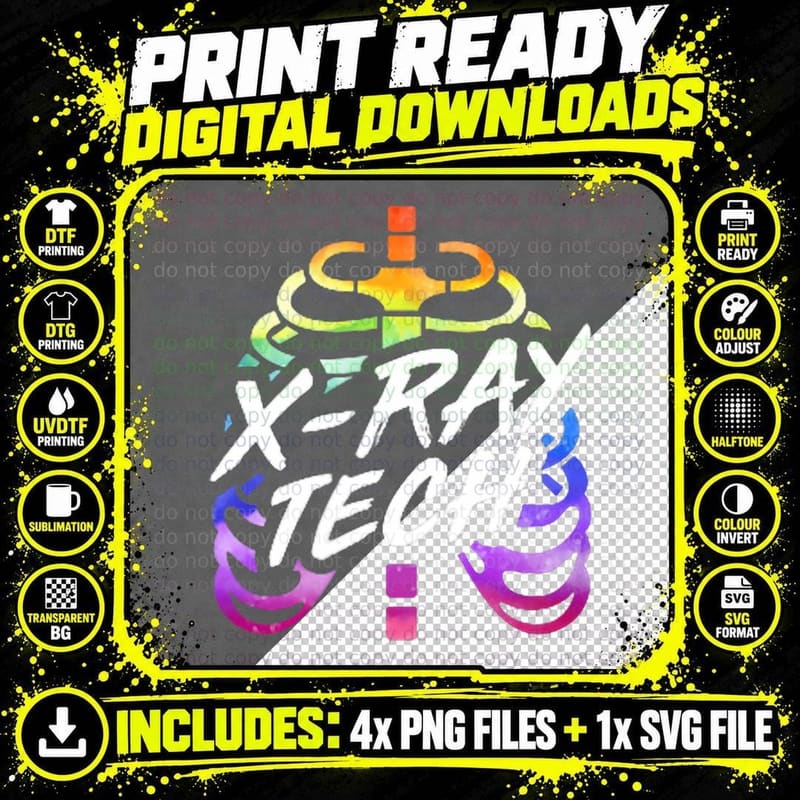 X-Ray Tech Ribs Heart Love - Funny Radiographer Rad Tech Png SVG Digital Bundle