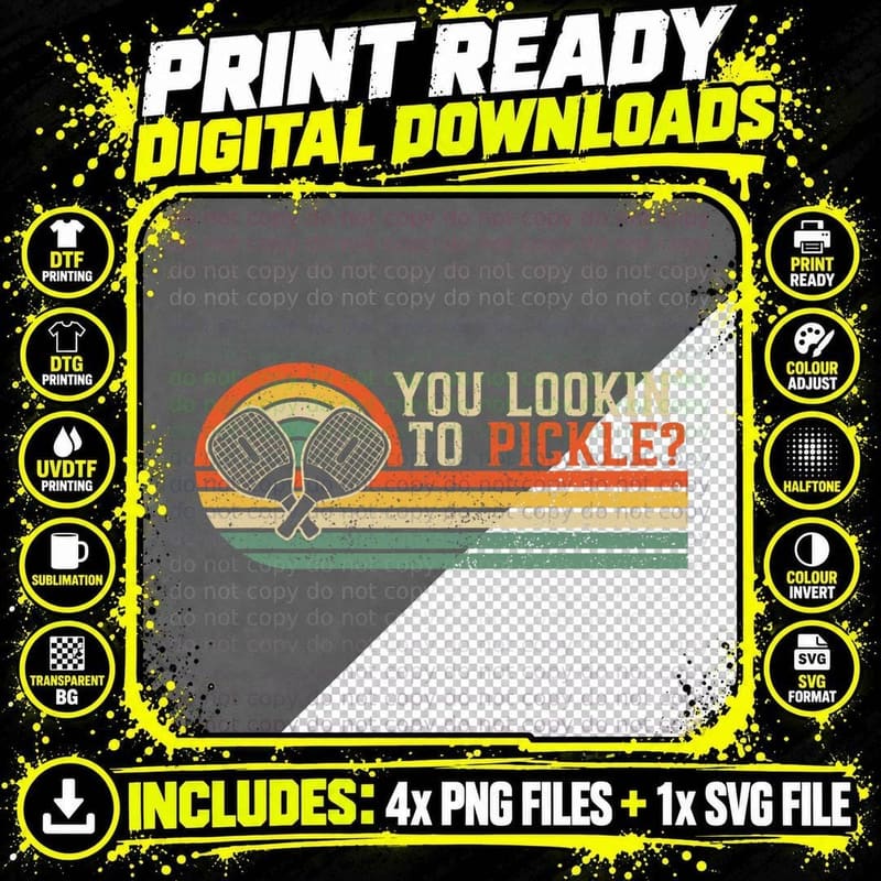 You Looking to Pickle Funny Pickleball T-Shirt Png SVG Digital Bundle