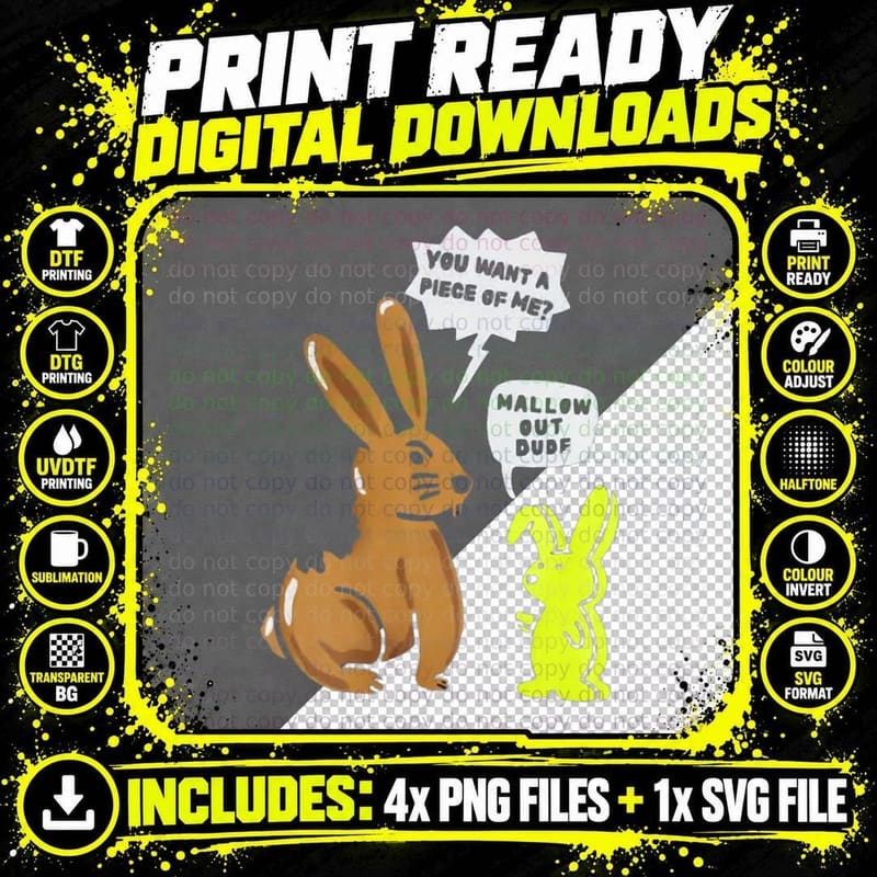 You Want a Piece of Me Mallow Out Dude Funny Quote Png SVG Digital Bundle