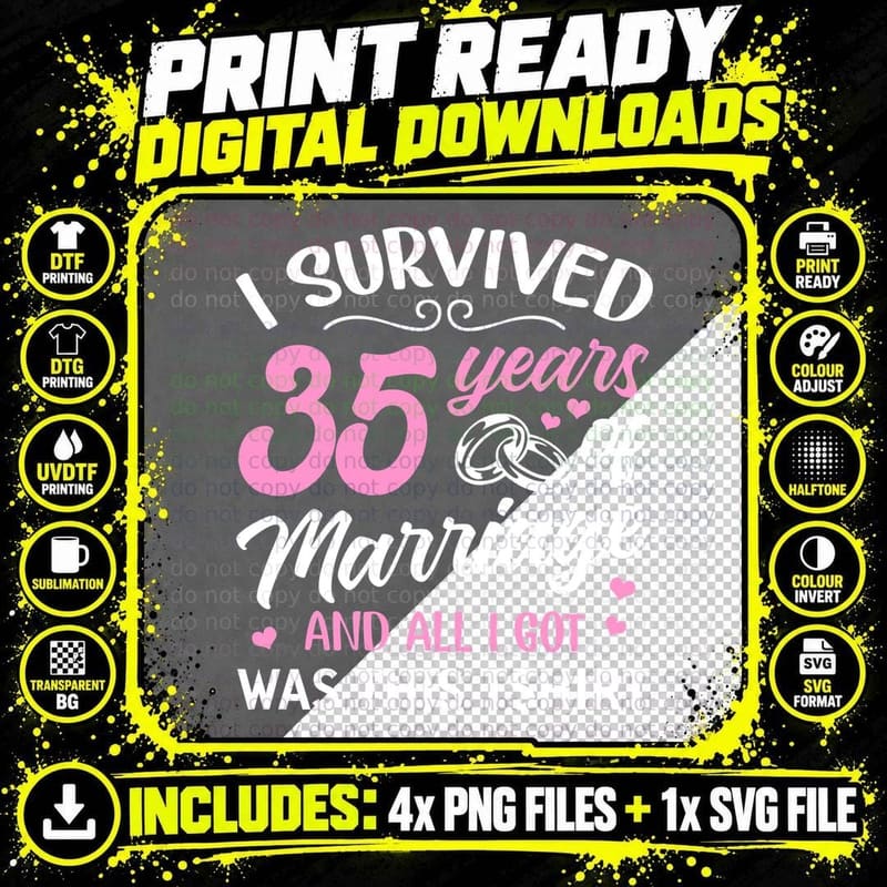 35 Years and All I Got T-Shirt, Funny Sarcasm Png SVG Digital Bundle