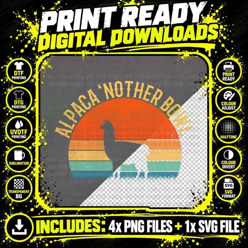 Alpaca 'Nother Bowl, Funny Marijuana T-Shirt Png SVG Digital Bundle