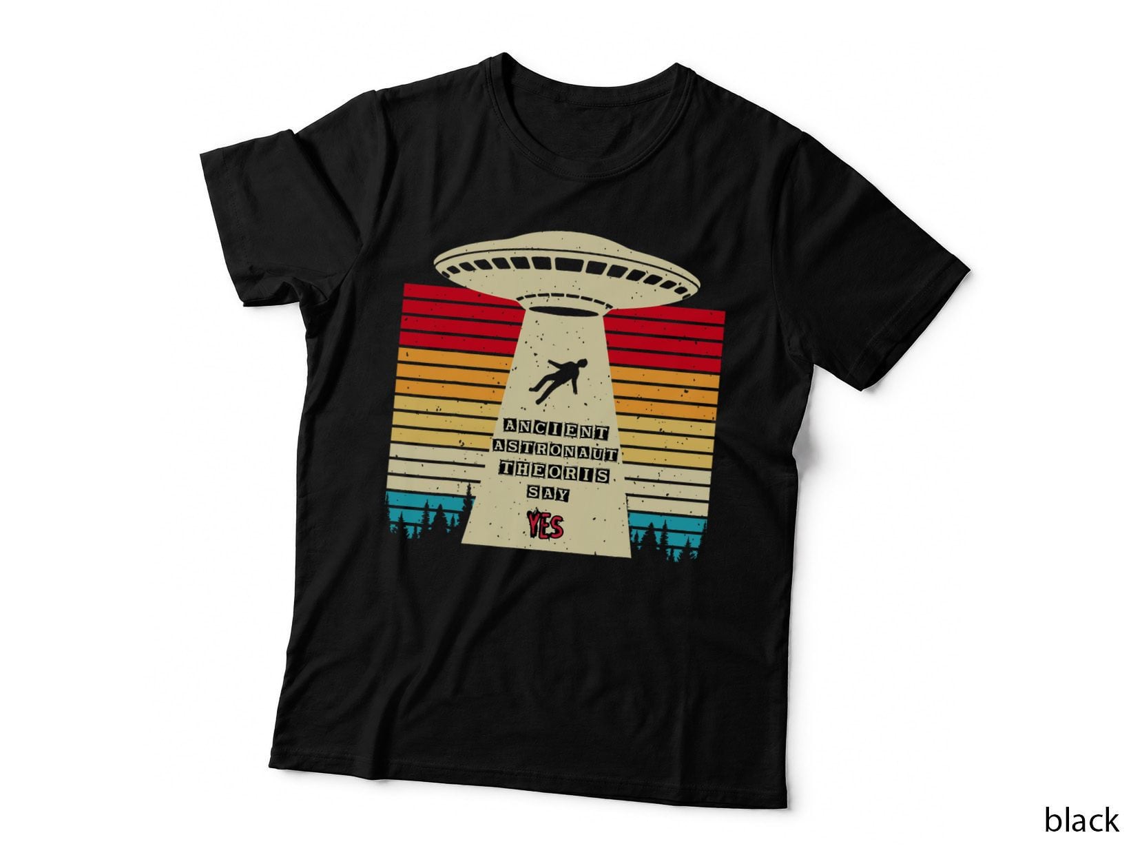 Ancient Astronaut Theory T-Shirt, Retro Sci-Fi, Alien Invasion Humor