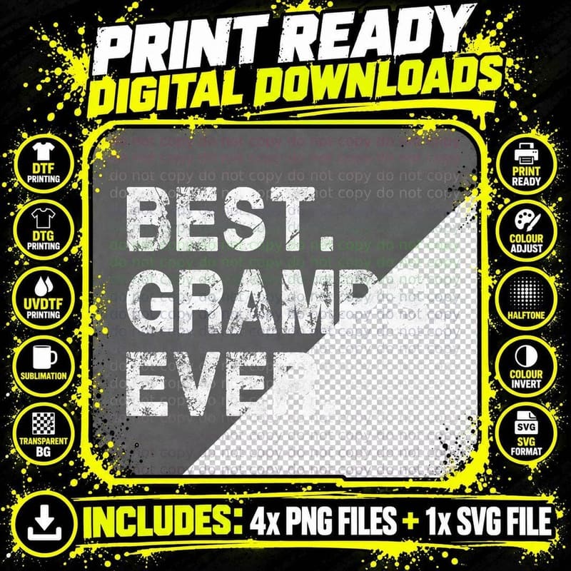 Best Gramps Ever Funny Birthday Fathers Day for Gramps Png SVG Digital Bundle