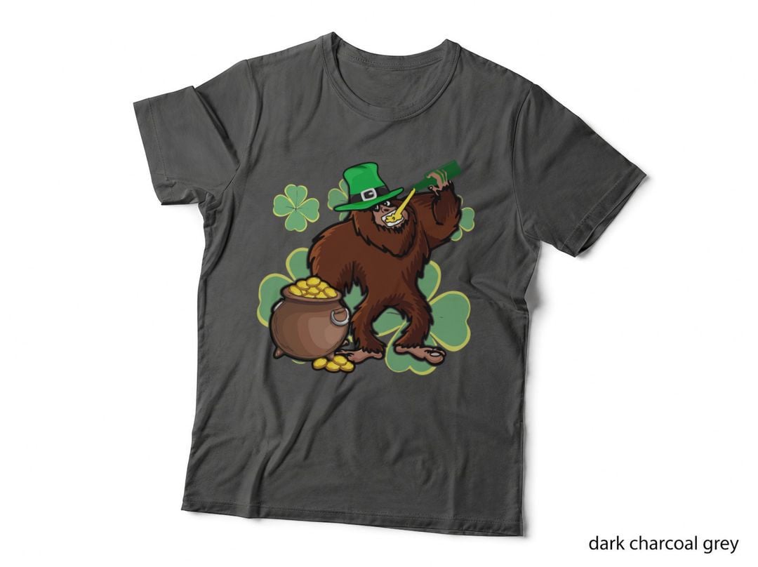Big Foot Drinking Irish T-Shirt, St Patricks Day, Funny Sarcasm