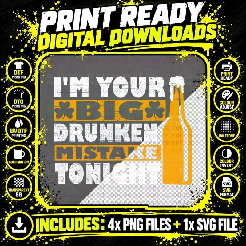 Big Mistake T-Shirt, St Patricks Day, Funny Sarcasm Png SVG Digital Bundle