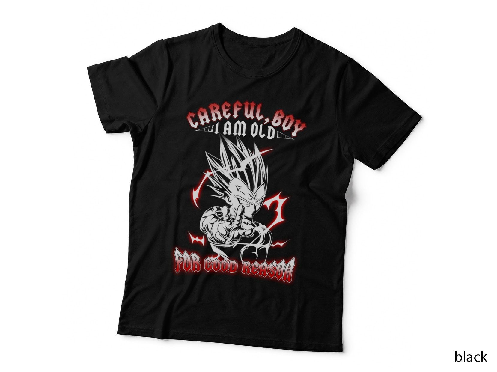 Careful Boy T-Shirt, Gothic Typography, Dark Humor Design