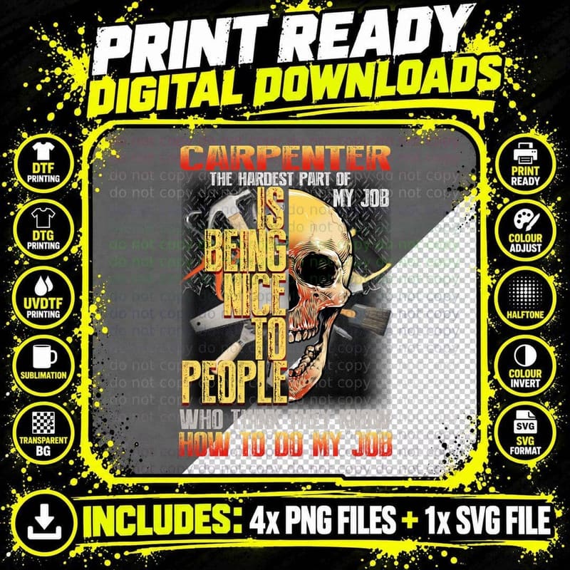Carpenter Sarcastic Quote T-Shirt, Funny Sarcasm Png SVG Digital Bundle