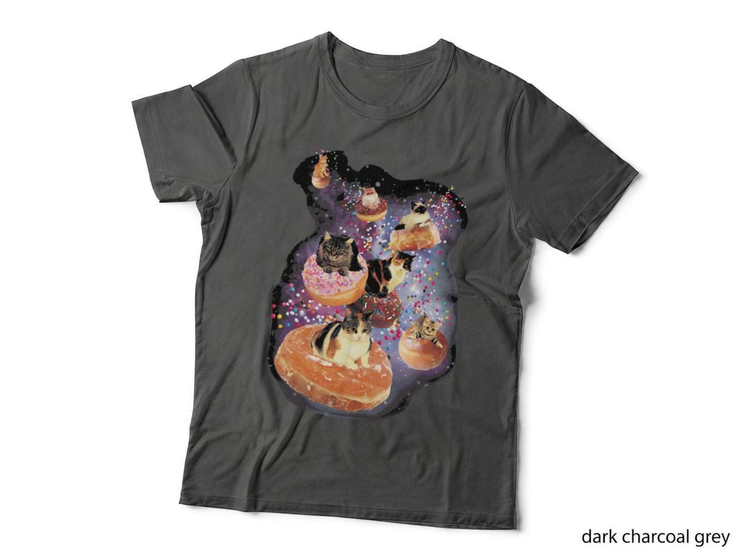 Cats in Sprinkle Donut Space Funny Graphic Sweatshirt T-Shirt