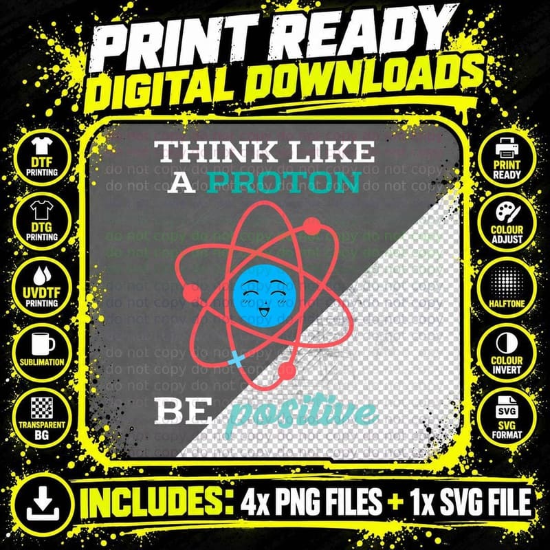 Chemistry Science Atom Proton T-Shirt, Science Humor Png SVG Digital Bundle