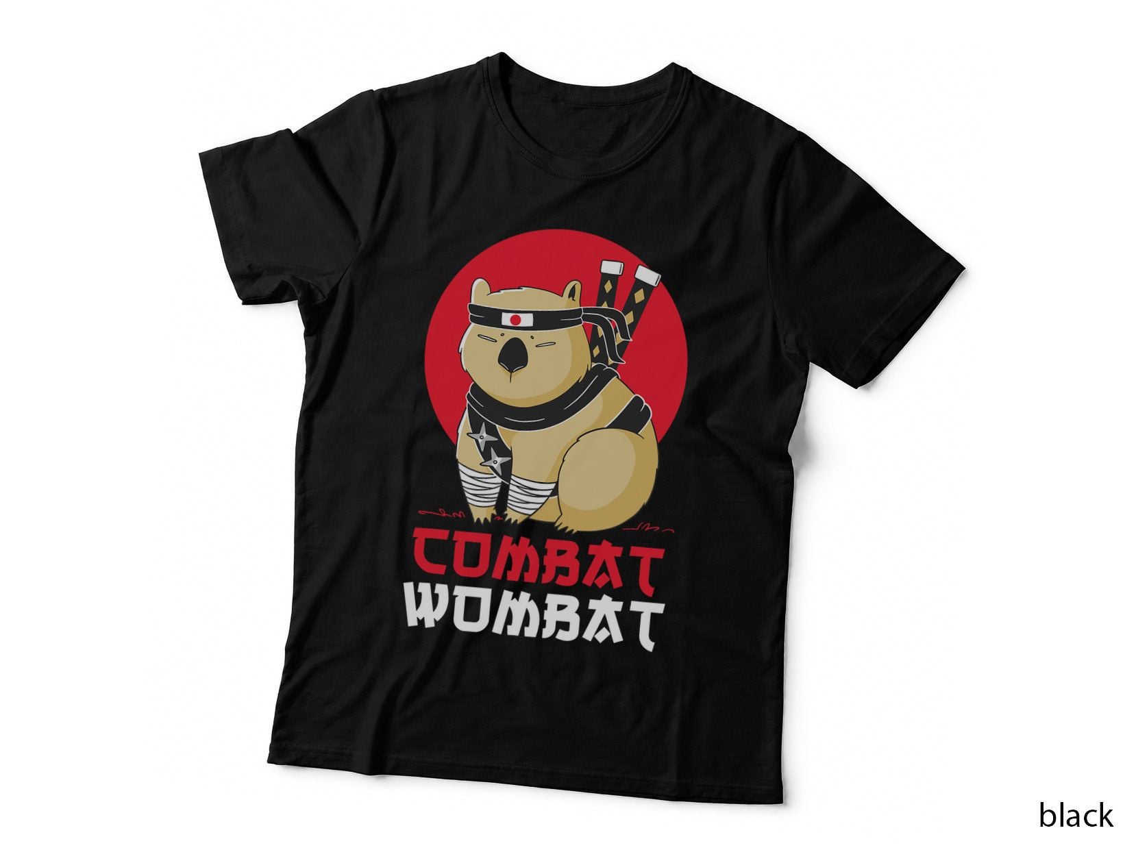 Combat Wombat Ninja T-Shirt, Funny Martial Art Joke, Australia Karate Print