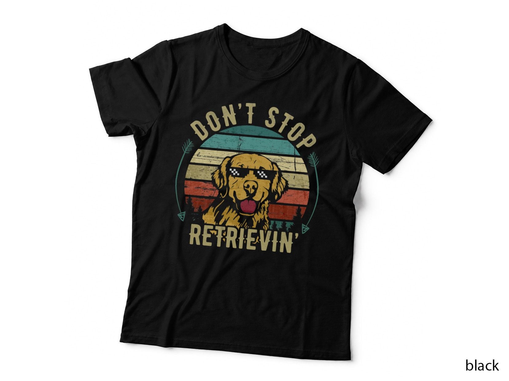 Don't Stop Retrieving Funny Golden Retriever T-Shirt, Vintage Colors Design