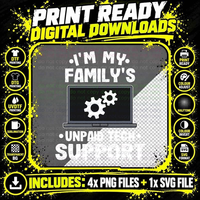 Family Tech Support Computer Engineer T-Shirt Png SVG Digital Bundle