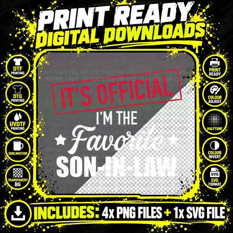 Favorite Son-In-Law T-Shirt, Family Humor Apparel Png SVG Digital Bundle