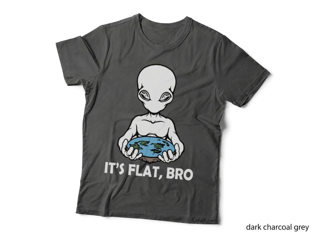 Flat Earth Alien T-Shirt, Funny Conspiracy Theory, Conspiracy Humor