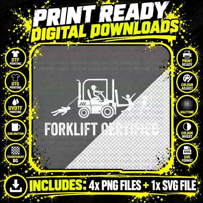 Forklift Certified T-Shirt, Funny Certified Forklift Png SVG Digital Bundle