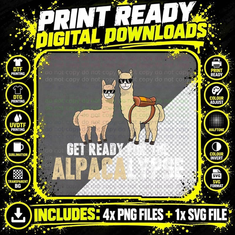 Funny Alpaca T-Shirt, Alpaca Pun Design Png SVG Digital Bundle