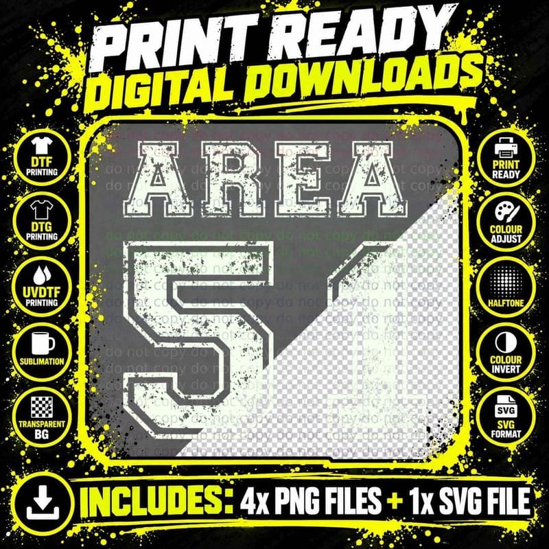 Funny Area 51 Alien Martian Site Raid Explore Space Nerd Png SVG Digital Bundle