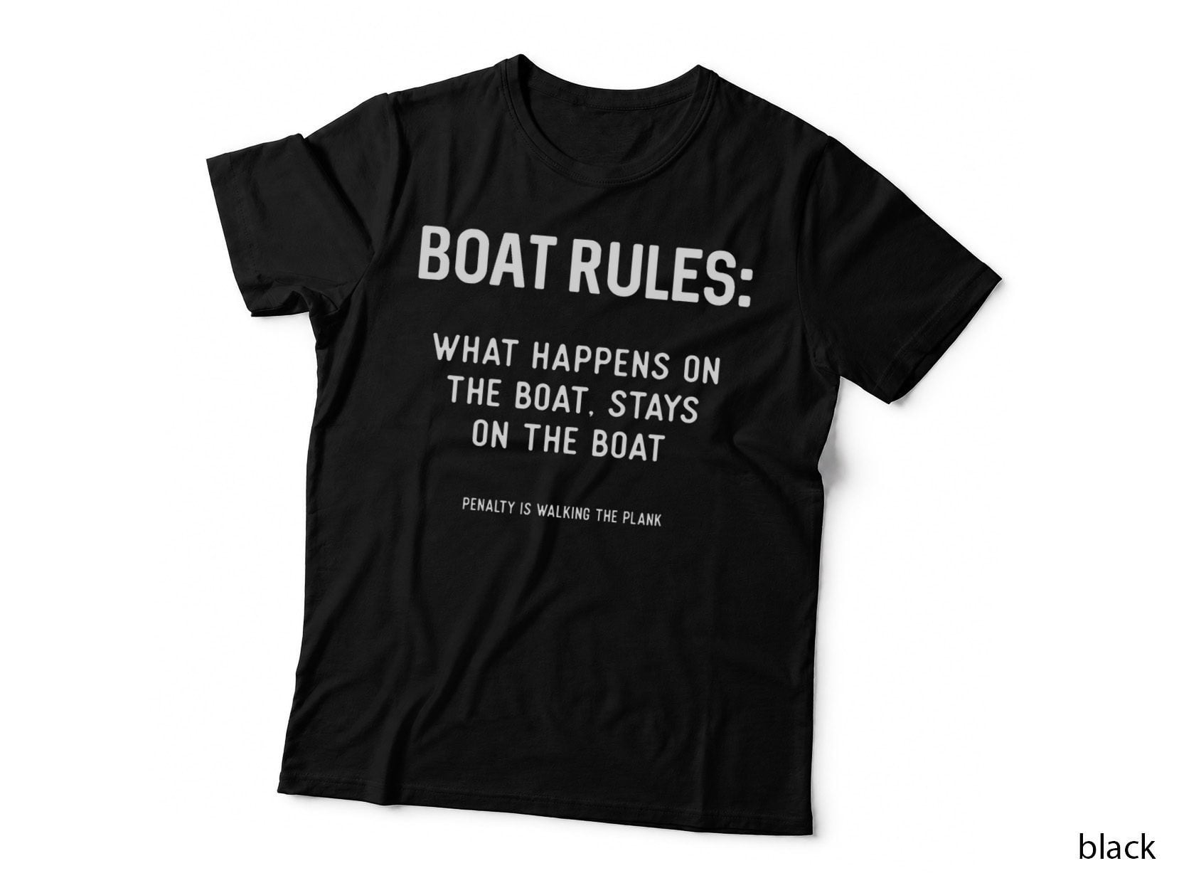 Funny Boating Gifts for Boaters Walk the Plank Boat Rules T-Shirt