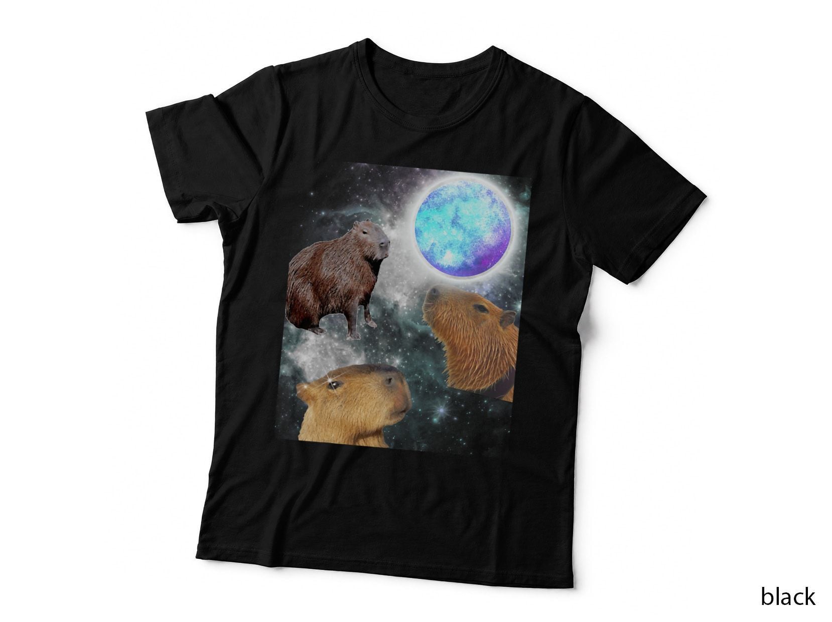 Funny Capybara Space T-Shirt, Space Rodent Parody, Pet Lover Apparel