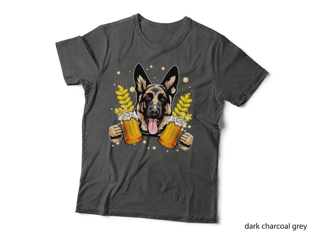 Funny German Shepherd Drinking Beers for Men Women T-Shirt